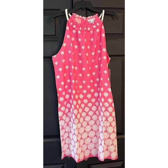 London Times Women's Sleeveless Ruffle Neck Shift Shell Pattern-16 - Picture 3 of 6